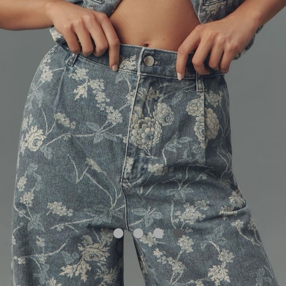 🔥SOLD OUT🔥 NWT The Leon Double Hem High-Rise Wide-Leg Jeans by Pilcro Size 28 - Picture 4 of 5